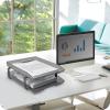 Acrimet Traditional 2 Tier Letter Tray, Front Load Design, A4 Letter Size, Desktop Organizer (Plastic) (Smoke Color)