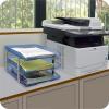 Acrimet Traditional 3 Tier Letter Tray, Front Load Design, A4 Letter Size, Desktop Organizer (Plastic) (Clear Blue Color)