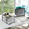 Acrimet Traditional 3 Tier Letter Tray, Front Load Design, A4 Letter Size, Desktop Organizer (Plastic) (Clear Crystal Color)