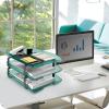 Acrimet Traditional 3 Tier Letter Tray, Front Load Design, A4 Letter Size, Desktop Organizer (Plastic) (Clear Green Color)(Clear Green)