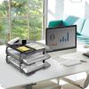 Acrimet Traditional 3 Tier Letter Tray, Front Load Design, A4 Letter Size, Desktop Organizer (Plastic) (Smoke Color)