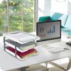Acrimet Traditional 3 Tier Letter Tray, Front Load Design, A4 Letter Size, Desktop Organizer (Plastic) (White Color)
