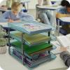 Acrimet Traditional 4 Tier Letter Tray, Front Load Design, A4 Letter Size, Desktop Organizer (Plastic) (Clear Green Color)