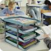 Acrimet Traditional 4 Tier Letter Tray, Front Load Design, A4 Letter Size, Desktop Organizer (Plastic) (Solid Green Color)
