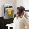 Acrimet Vertical Triple File Folder Holder Organizer, File Sorter (Plastic) (Clear Smoke Color)