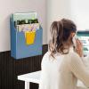 Acrimet Vertical Triple File Folder Holder Organizer, File Sorter (Plastic) (Solid Blue Color)
