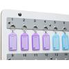 Acrimet Wall-Mounted Key Holder Rack – White Wood Board Key Stand Organizer with 32 Numbered Hooks – Includes 32 Plastic Key Tags with Metal Rings & Labels
