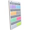 Acrimet Wall-Mounted Key Holder Rack – White Wood Board Key Stand Organizer with 32 Numbered Hooks – Includes 32 Plastic Key Tags with Metal Rings & Labels