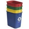 Acrimet Wastebasket Bin for Recycling, 3.25 Gallon/13 Quart/12 Liter (Made of Plastic) (Metal/Yellow, Paper/Blue, Glass/Green, Plastic/Red) (Set of 4)