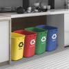 Acrimet Wastebasket Bin for Recycling, 6.75 Gallon/ 27 Quart/ 25.552 Liter (Made of Plastic) (Metal/Yellow, Paper/Blue, Glass/Green, Plastic/Red) (Set of 4)