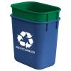 Acrimet Wastebasket Bin for Recycling and Waste, 3.25 Gallon/ 13 Quart/ 12 Liter (Plastic) (Green and Blue) (Set of 2)