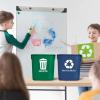 Acrimet Wastebasket Bin for Recycling and Waste, 3.25 Gallon/ 13 Quart/ 12 Liter (Plastic) (Green and Blue) (Set of 2)