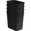 Acrimet Wastebasket, Deskside Bin, 3.25 Gallon/13 Quart/ 12 Liter (Plastic) (Black Color) (Set of 4)(4)