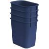 Acrimet Wastebasket, Deskside Bin, 3.25 Gallon/13 Quart/ 12 Liter (Plastic) (Blue Color) (Set of 4)