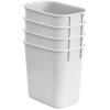 Acrimet Wastebasket, Deskside Bin, 3.25 Gallon/13 Quart/ 12 Liter (Plastic) (White Color) (Set of 4)