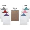 Acrimet White Clipboard Letter Size A4 (13” x 9 1/16”) Premium Metal Clip (Hardboard) (Assorted Color Clip) (6 Pack)