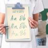 Acrimet White Clipboard Letter Size A4 (13” x 9 1/16”) Premium Metal Clip (Hardboard) (Blue Clip) (6 Pack)