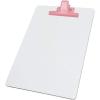 Acrimet White Clipboard Letter Size A4 (13” x 9 1/16”) Premium Metal Clip (Hardboard) (Pink Clip) (6 Pack)