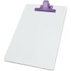 Acrimet White Clipboard Letter Size A4 (13” x 9 1/16”) Premium Metal Clip (Hardboard) (Purple Clip) (6 Pack)