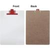 Acrimet White Clipboard Letter Size A4 (13” x 9 1/16”) Premium Metal Clip (Hardboard) (Red Clip) (6 Pack)
