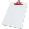 Acrimet White Clipboard Letter Size A4 (13” x 9 1/16”) Premium Metal Clip (Hardboard) (Red Clip) (6 Pack)