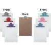 Acrimet White Clipboard Memo Size A5 (9 1/16” x 6 5/16”) Premium Metal Clip (Hardboard) (Assorted Color Clip) (6 Pack)