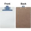 Acrimet White Clipboard Memo Size A5 (9 1/16” x 6 5/16”) Premium Metal Clip (Hardboard) (Blue Color Clip) (6 Pack)