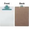 Acrimet White Clipboard Memo Size A5 (9 1/16” x 6 5/16”) Premium Metal Clip (Hardboard) (Green Color Clip) (6 Pack)