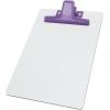 Acrimet White Clipboard Memo Size A5 (9 1/16” x 6 5/16”) Premium Metal Clip (Hardboard) (Purple Color Clip) (6 Pack)
