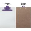 Acrimet White Clipboard Memo Size A5 (9 1/16” x 6 5/16”) Premium Metal Clip (Hardboard) (Purple Color Clip) (6 Pack)