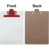 Acrimet White Clipboard Memo Size A5 (9 1/16” x 6 5/16”) Premium Metal Clip (Hardboard) (Red Color Clip) (6 Pack)