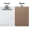 Acrimet White Clipboard Memo Size A5 (9 1/16” x 6 5/16”) Premium Metal Clip (Hardboard) (Silver Color Clip) (6 Pack)