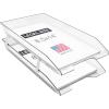 Acrimet 2 Tier Legal Letter Tray, Facility Front Load (Legal Size) (Plastic) (Clear Crystal Color) Made in USA