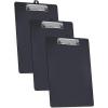 Acrimet 3 Pack Clipboard Letter Size A4 (13 3/8” x 9 7/16”) Low Profile Clip & Side Rulers, Durable Plastic for Office, School, Home Use – Black Color