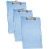 Acrimet 3 Pack Clipboard Letter Size A4 (13 3/8” x 9 7/16”) Low Profile Clip & Side Rulers, Durable Plastic for Office, School, Home Use – Clear Blue Color