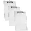 Acrimet 3 Pack Clipboard Letter Size A4 (13 3/8” x 9 7/16”) Low Profile Clip & Side Rulers, Durable Plastic for Office, School, Home Use – Clear Crystal Color