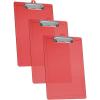 Acrimet 3 Pack Clipboard Letter Size A4 (13 3/8” x 9 7/16”) Low Profile Clip & Side Rulers, Durable Plastic for Office, School, Home Use – Clear Red Color