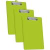Acrimet 3 Pack Clipboard Letter Size A4 (13 3/8” x 9 7/16”) Low Profile Clip & Side Rulers, Durable Plastic for Office, School, Home Use – Green Citrus Color