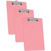 Acrimet 3 Pack Clipboard Letter Size A4 (13 3/8” x 9 7/16”) Low Profile Clip & Side Rulers, Durable Plastic for Office, School, Home Use – Solid Pink Color