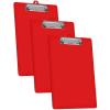 Acrimet 3 Pack Clipboard Letter Size A4 (13 3/8” x 9 7/16”) Low Profile Clip & Side Rulers, Durable Plastic for Office, School, Home Use – Solid Red Color