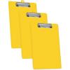 Acrimet 3 Pack Clipboard Letter Size A4 (13 3/8” x 9 7/16”) Low Profile Clip & Side Rulers, Durable Plastic for Office, School, Home Use – Solid Yellow Color