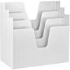 Acrimet 3 Tier Horizontal Hanging File and Folder Organizer – Desktop Storage for Paper Letter / A4 Size – Stackable Design for Office, Home, School – Plastic White