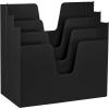 Acrimet 3 Tier Horizontal Hanging File and Folder Organizer – Desktop Storage for Paper Letter / A4 Size – Stackable Design for Office, Home, School – Plastic Black