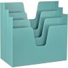 Acrimet 3 Tier Horizontal Hanging File and Folder Organizer – Desktop Storage for Paper Letter / A4 Size – Stackable Design for Office, Home, School – Plastic Solid Green