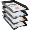 Acrimet 4 Tier Legal Letter Tray, Facility Front Load (Legal Size) (Plastic) (Black Color) Made in USA