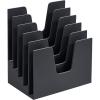 Acrimet 5 Section Incline File Sorter Organizer, Mail, Folder, Letter Desk Organizer, Rack for Office Organization Desktop (Plastic) (Black Color)