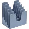Acrimet 5 Section Incline File Sorter Organizer, Mail, Folder, Letter Desk Organizer, Rack for Office Organization Desktop (Plastic) (Solid Blue Color)