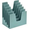Acrimet 5 Section Incline File Sorter Organizer, Mail, Folder, Letter Desk Organizer, Rack for Office Organization Desktop (Plastic) (Solid Green Color)