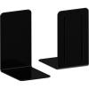Acrimet Bookends 1 Pair, Clear Plastic Bookends for Shelves or Desktop, Book Holder for Home, Office, Library, School (Clear Crystal Color)(Black)