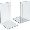 Acrimet Bookends 1 Pair, Clear Plastic Bookends for Shelves or Desktop, Book Holder for Home, Office, Library, School (Clear Crystal Color)(Clear Crystal)